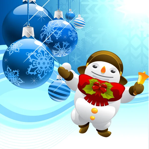 Boneco de neve com bolas de Natal — Vetor de Stock