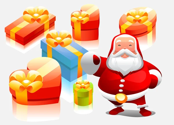 Santa com presentes —  Vetores de Stock