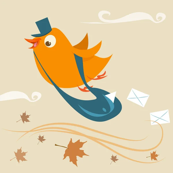 E-post leverans fågel — Stock vektor