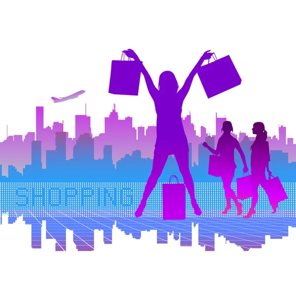 Cidade de compras —  Vetores de Stock