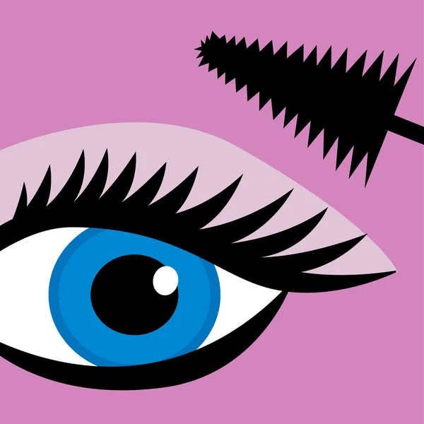 stock vector Female eye mascara