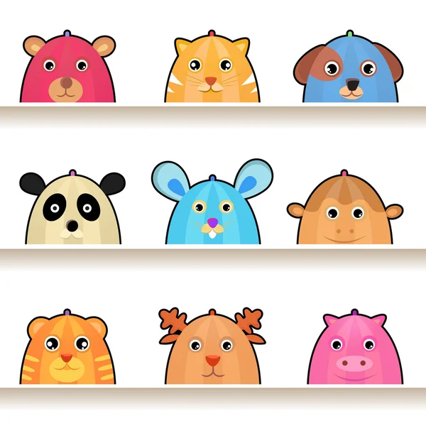 Desenhos animados personagens animais — Vetor de Stock