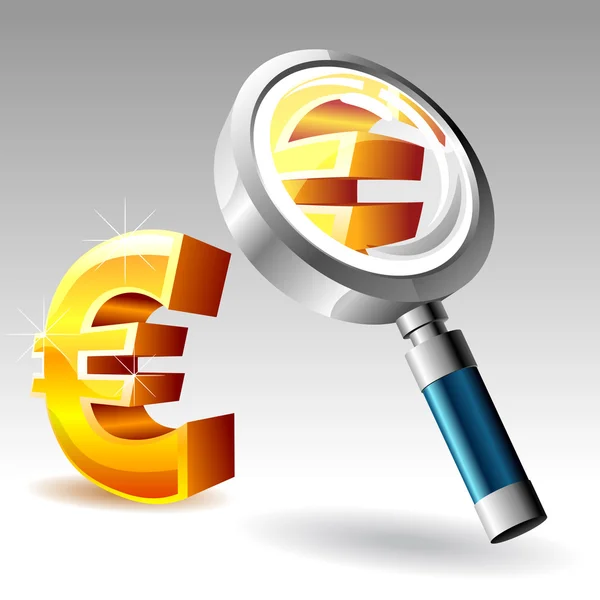 Euro-nagyítás pohár — Stock Vector