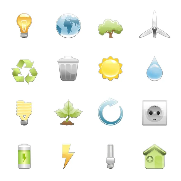 Natural energy and recycling icon — Stock Vector