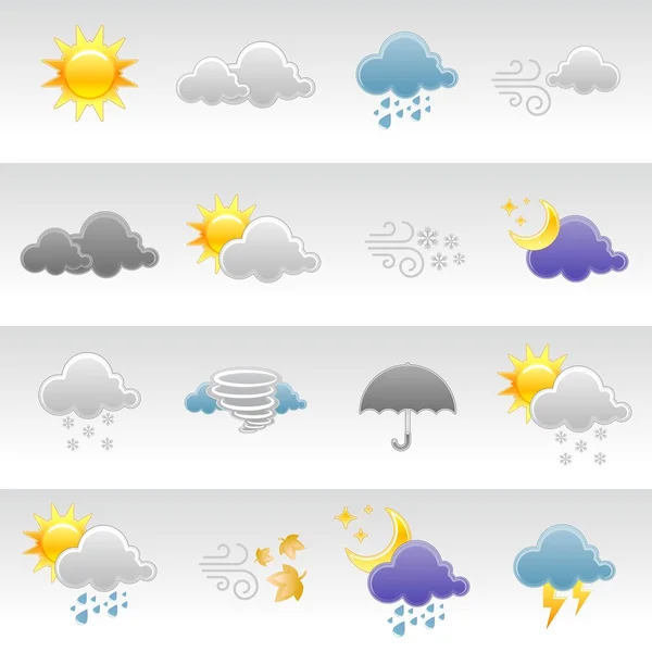 Väder ikoner — Stock vektor