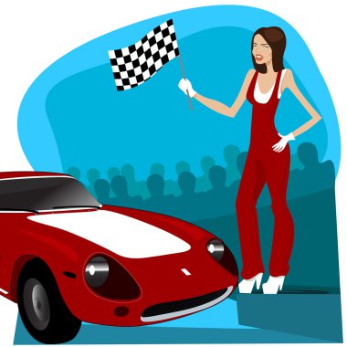 Car racing clipart