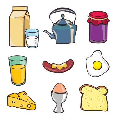 Breakfast icon set clipart