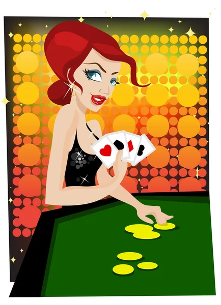 Casino girl — Stock Vector