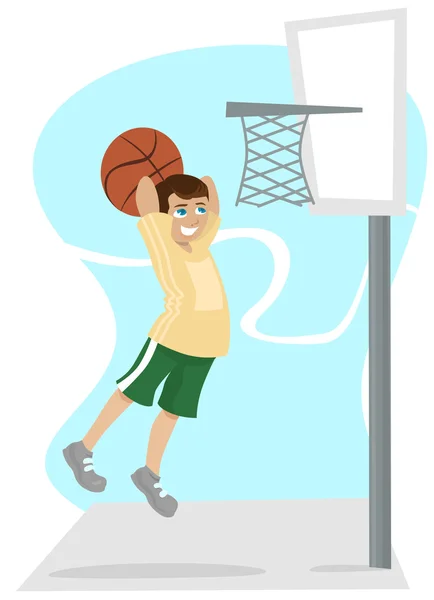 stock vector Kid playing basketball