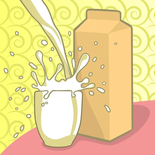 Latte e vetro — Vettoriale Stock