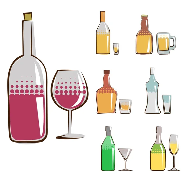 Ensemble de bouteilles — Image vectorielle