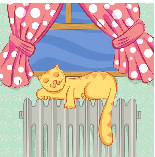Chat endormi — Image vectorielle