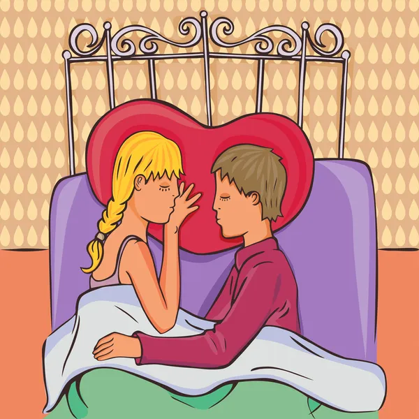 Lovers sleeping together — Stock Vector
