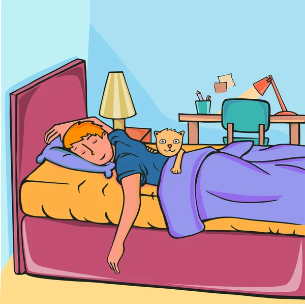 Garçon endormi — Image vectorielle