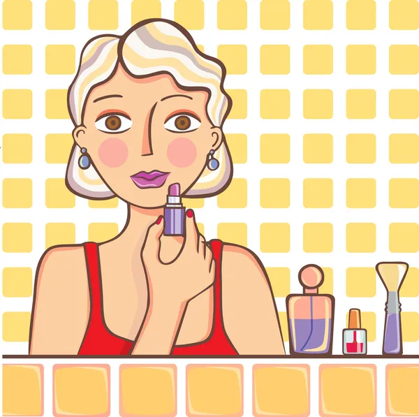 Woman making up — Stock Vector