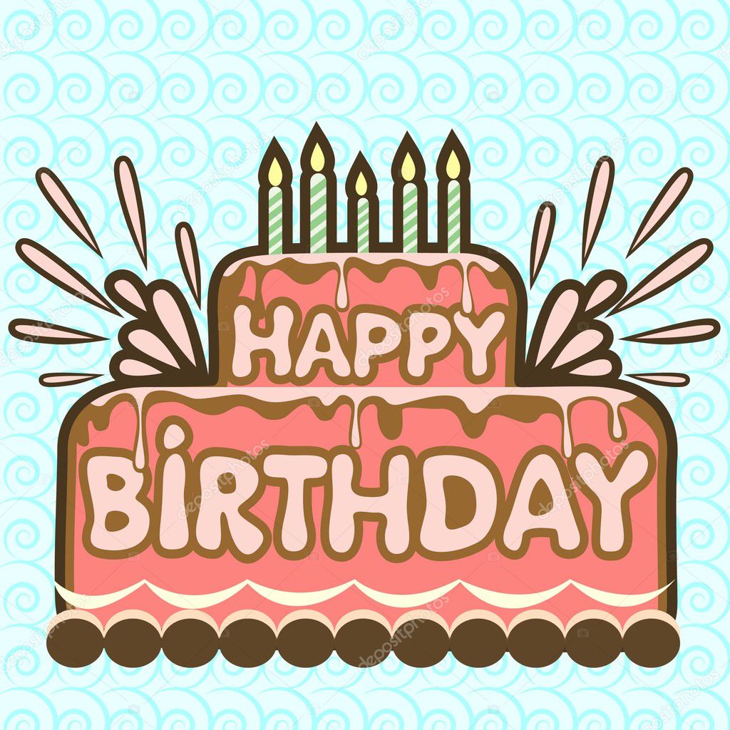 Happy birthday cake — Stock Vector © Rocket400 #7728554