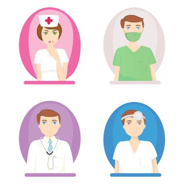 Doctor and nurse character clipart