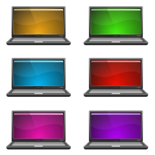 Conjunto de laptops vetoriais — Vetor de Stock
