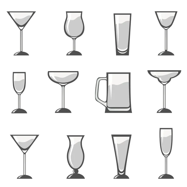 Alcohol glass set — Stock Vector