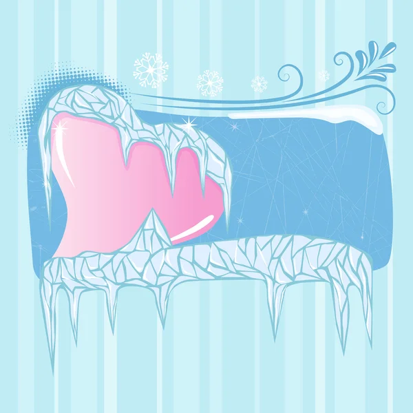冰冻的心 — 图库矢量图片