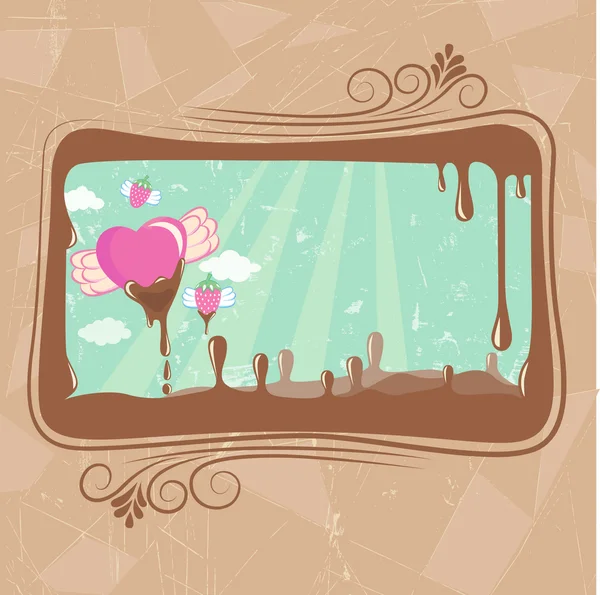 Chocolat à la fraise Valentine — Image vectorielle
