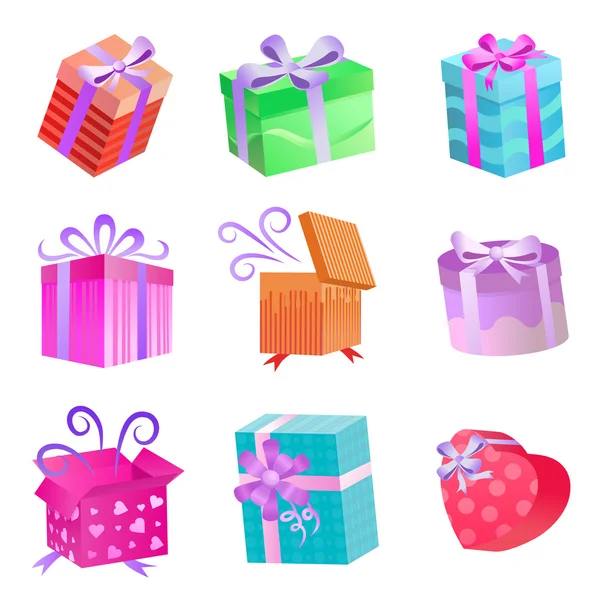 Set di scatole regalo — Vettoriale Stock