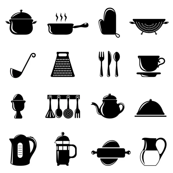 Комплект кухонных предметов — стоковый вектор