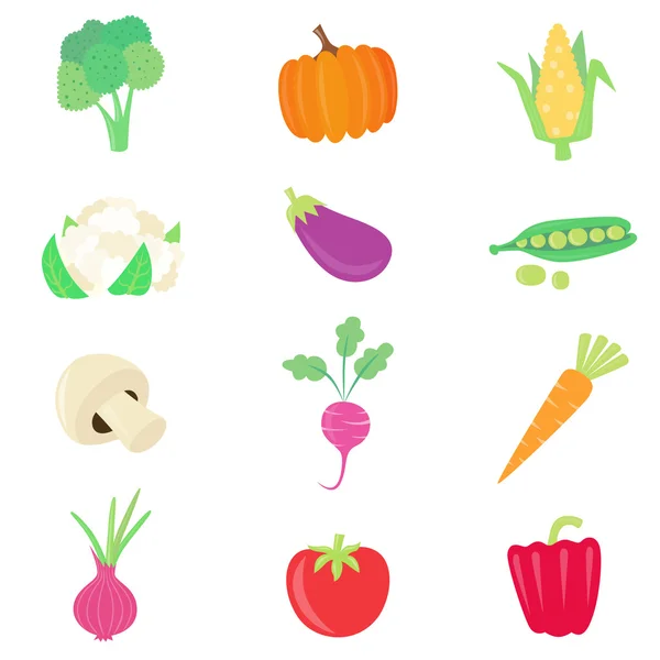 Conjunto de alimentos vegetales — Vector de stock