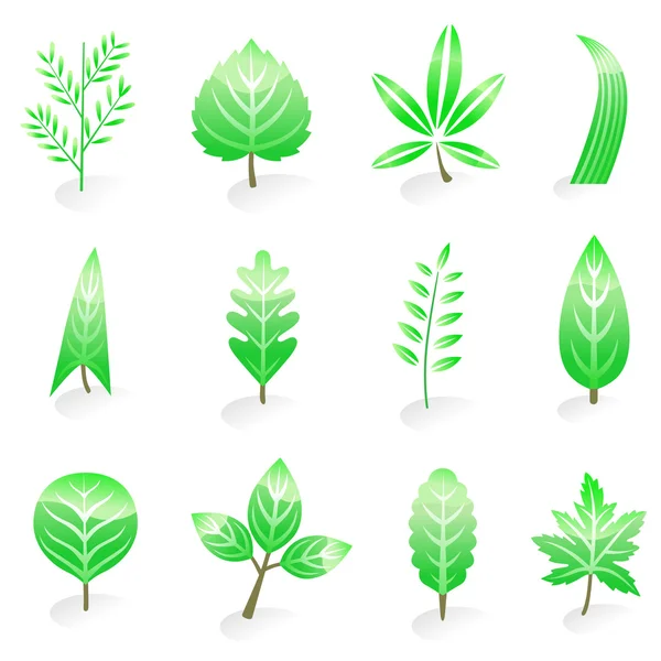 Leaf ikoner — Stock vektor