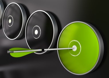 Effectiveness - green target and arrow clipart