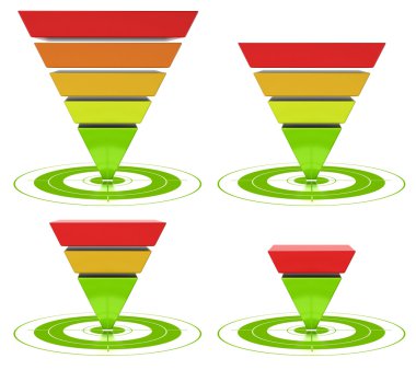 Conversion funnel inverted pyramid clipart