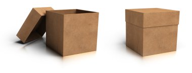 Opened and closed boxes clipart