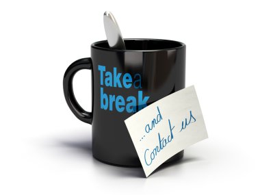 Take a break and contact us clipart