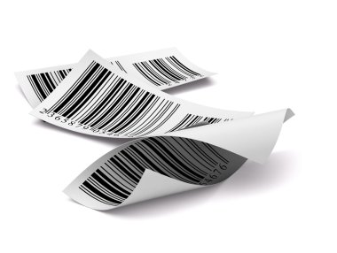 Multicolored barcodes sticker label over white background clipart