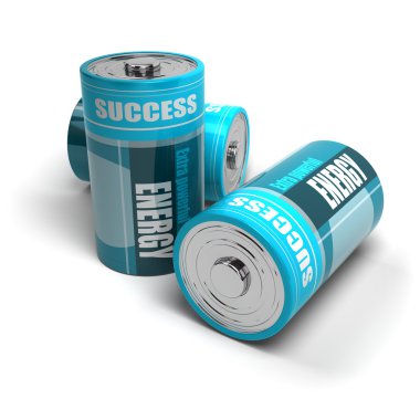 Battery concept, energy reaching success, positive energies clipart