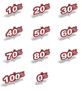 Set of percentage signs clipart