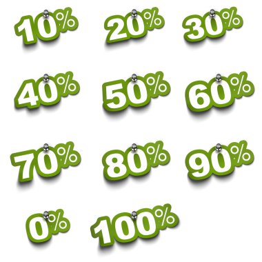 Set of percentage stickers clipart