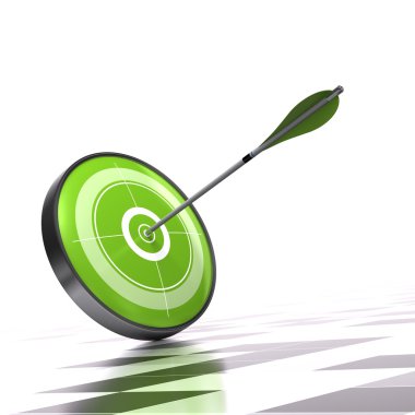 Green target and arrow clipart