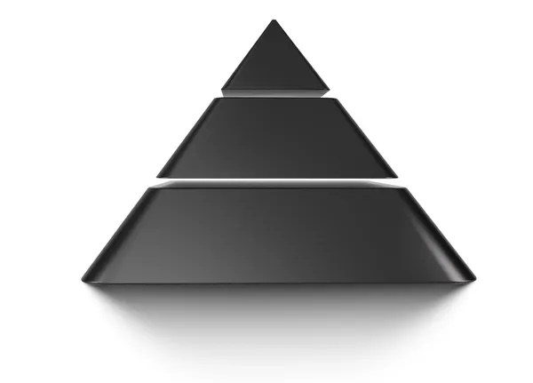 Pyramidendiagramm in Scheiben geschnitten 3 Ebenen — Stockfoto