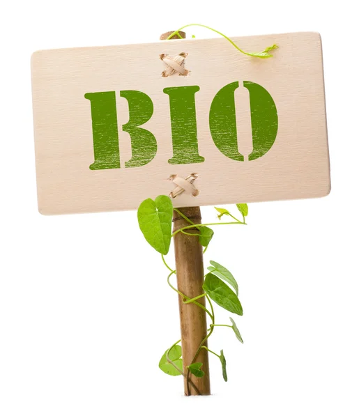 Znak zielony i bio — Zdjęcie stockowe