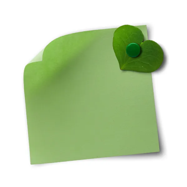 Eco amigable nota verde — Foto de Stock