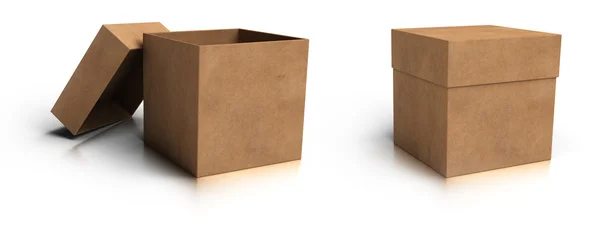 Geöffnete und geschlossene Schachteln — Stockfoto