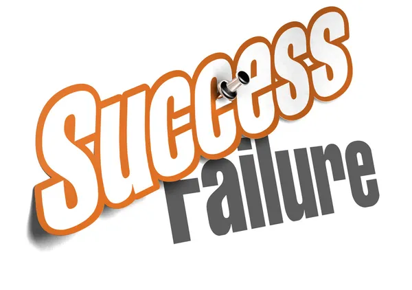 Framgång vs misslyckande över vita - coaching koncept — Stockfoto