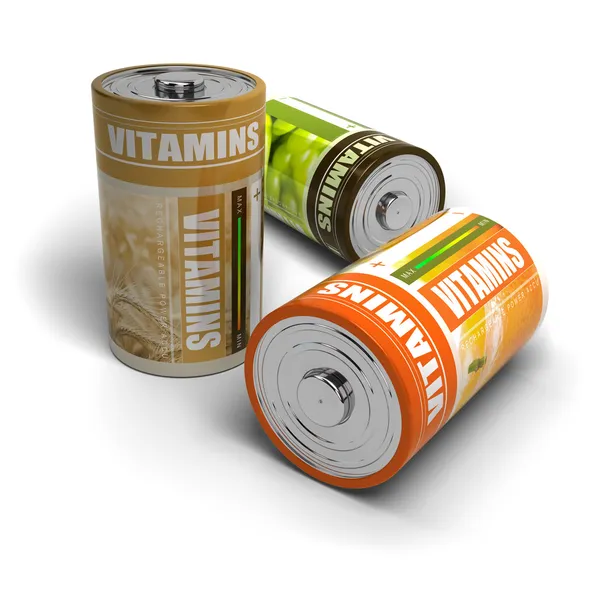 Benessere - vitamine ed energia isolate sul bianco — Foto Stock