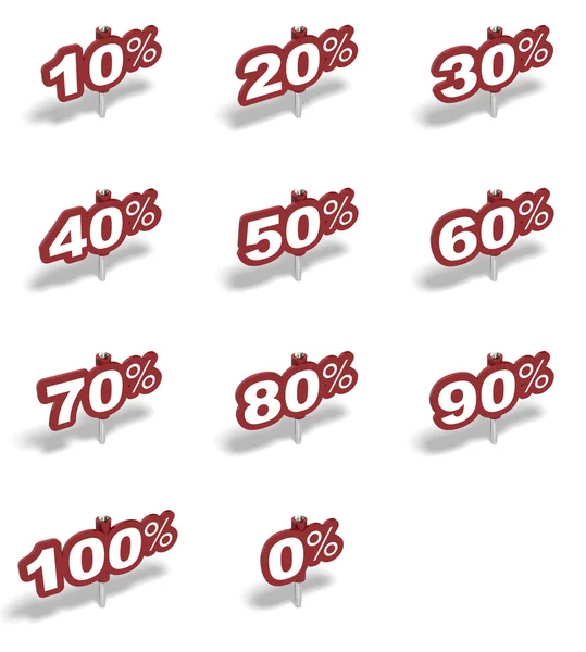 Set of percentage signs — Stock Photo, Image
