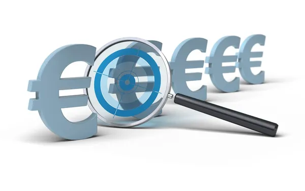 Enfoque en el precio - euro — Foto de Stock