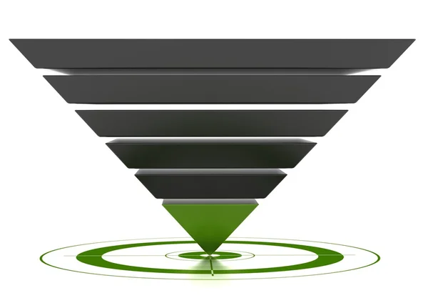 Customizable marketing conversion funnel — Stock Photo, Image