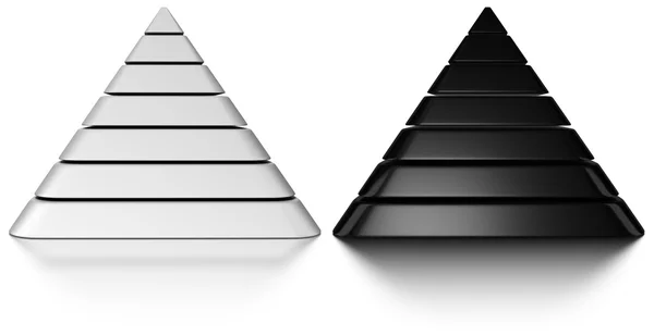 Black and white pyramids — 图库照片