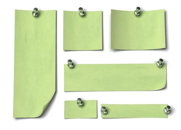 Zestaw zielony notatek — Zdjęcie stockowe