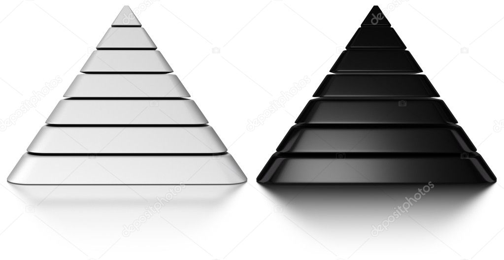 Black and white pyramids